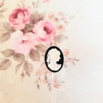 【再販】レディの横顔★カメオのリング＜ブラック×シルバー＞シンプル