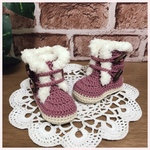 オーダーメイド☆綿100%手編みのファーブーツ