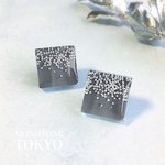 雪降る夜ピアス＆イヤリング(グレー)