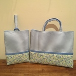 《whitepuppy様オーダー品》花柄✕ブルーストライプ♡リボン セット