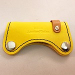 コードホルダー　レザー　黄ー青