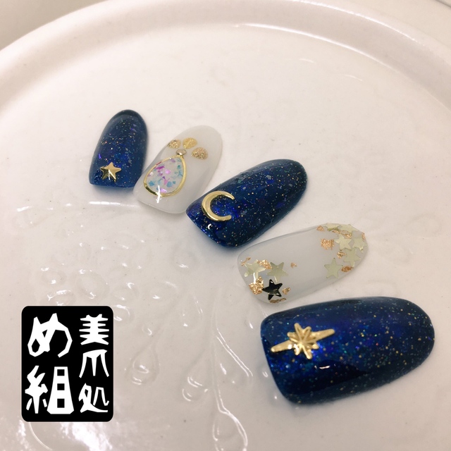 冬の夜空ネイルチップ