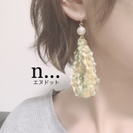 引き揃え糸×パール 大ぶりピアス＊