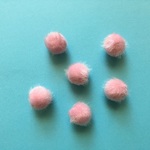 ファーボールチャーム（ピンク/6個）*16mm