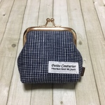 fog linen work【チェック】がま口ポーチ M