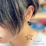 星のフープピアス＊クリスタル