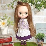 No.1454   パープル花柄トップスとパープルのスカート