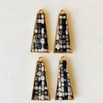 Black Plaid Trapezoid Pendant Tops