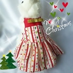 クリスマスワンピ(赤)♡うさぎのハーネス