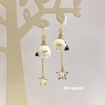 シマエナガとスターのピアス・イヤリング