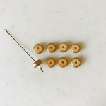 Metallic Gold Rondelle Donut Wood Beads 