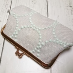 【SALE♪】ミナペルホネン 仕切り付きがま口ポーチ タンバリン light gray