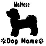 犬　ドック　（ネーム入り）　マルチーズ　カッティングステッカー