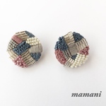 ビーズ 刺繍 ピアス パステル 上品   丸 大ぶり 冬