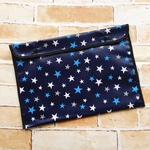 連絡帳袋  ラミネート 星柄  青  入学準備