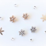 2colors crystal of snow♡　一粒樹脂ノンホールピアス（イヤリング）