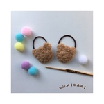 2個セット モコモコ キッズ ベビー ヘアゴム くま