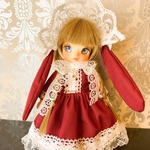 オビツ11サイズ服うさみみドレスセット(ワインレッド