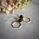 陶maru + Hexagon : black : ピアス/イヤリング