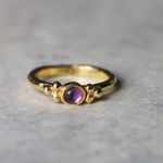 SALE＊古代スタイル　天然アメジスト　指輪＊10号　GP