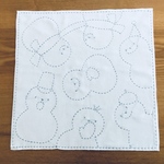 さらしのふきん  雪だるま柄