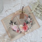 刺繍枠アレンジ リース　12cm  hanairo