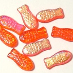 チェコビーズ　小さなお魚　ヒヤシンスAB　８個