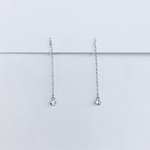チェーンとラインストーンイヤリング/ピアス