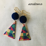 北欧風カラフルメタルプレートピアス/イヤリング