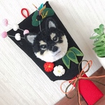 羽子板わんこ お正月飾り 柴犬・黒柴