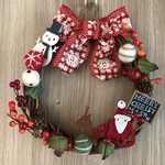 送料込み☆クリスマスリース 大きなリボン