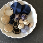 (177)大ぶり antique blueパーツセット 20個