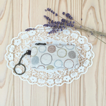 刺繍コットンリネン キーホルダー付きミニポーチ（小さめ）