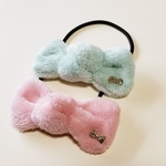 パステルカラーのふっくらリボンヘアゴム