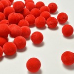 フロッキービーズ ラウンド レッド 12mm 30個 ベルベット ベロア ハンドメイド アクセサリーパーツ ビーズクラブ [4582434329279]