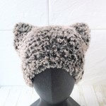 ねこカラーの猫耳ニット帽＊ブラウン＊帽子