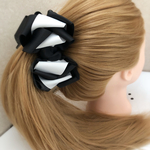 BIGリボン バナナクリップ Black×White
