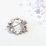 【再販】雪の華リースブローチ　－NO.1－