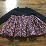 SALE90㎝くろT×小花柄スカート切替ワンピース