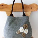 新作！＊送料無料＊ウール刺繍のふっくらトートバッグ