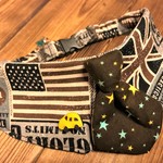 犬・猫の首輪　30～33　cocoちゃんネクタイチョーカーNEO　アメリカンビーンテージ・茶・星・星条旗