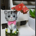 ＊ねこちゃん×傘　切り株＊