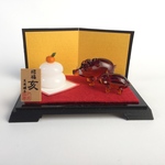 ガラスお正月セット 茶いのしし※受注制作