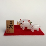 亥 干支ガラス  白いのししmini ※受注制作