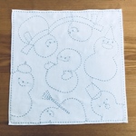 さらしのふきん  雪だるま柄