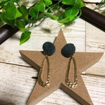 コーデュロイカボション   ハンドメイドピアス