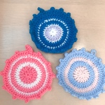 アクリルたわし3枚セット（ピンク・水色・青）