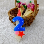 おっきい数字の星さんキャンドル② ブルー