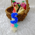 おっきい数字の星さんキャンドル⑤ ブルー