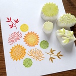 お正月の菊の花はんこ＊年賀状＊
